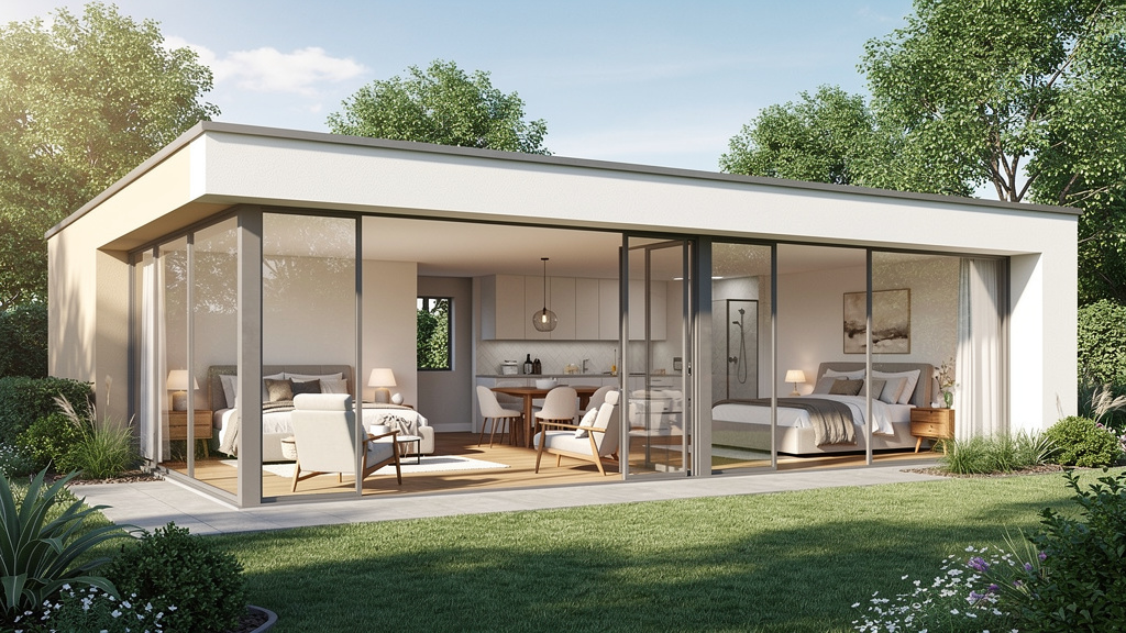 Plan maison plain-pied 2 chambres avec suite parentale